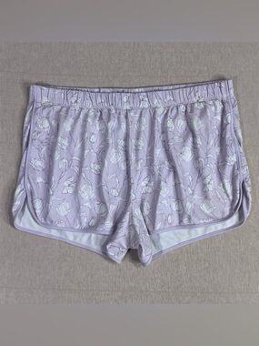 LAKE Pajamas Floral Lounge Shorts Purple Pima Cotton Sleep Size XL
